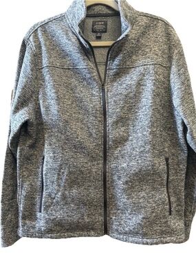J. Crew Men's Heather Gray Zip-Up Sweater Jacket